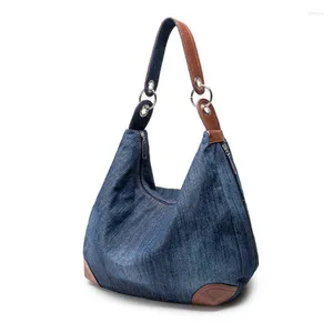 Borse da sera Borsa grande in denim di lusso di alta qualità Borsa a tracolla casual grande Blue Jeans Jean Tote Crossbody Ladies