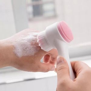 Spazzola per il viso in silicone a due lati Detergente per pori Pulizia del corpo Massaggiatore per la pelle Beauty SPA Cura del viso Spazzola per il trucco detergente