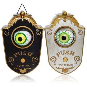 Novelty Doorbell Halloween Decorations Party Supplies LED Light up Creepy Eyes Doorbell Horror Props Glowing Hanging Scary Eyeball Doorbells