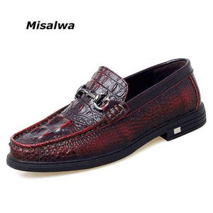 Dres Shoe Misalwa Spring Summer Men Men Monefer Cow Split Skórzane wino Red Grey Brown Man Flat Brief On Casual Busines Bute But 220723