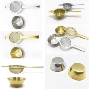 Köksverktyg rostfritt stål te silter filter fint mesh infuser kaffemat filter teaware återanvändbar guld silver färg lt143