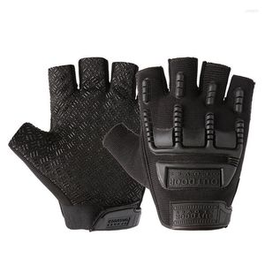 Cycling Gloves Men Summer Special Forces Letter Rubber Pad Fitness Non Slip Glove Outdoor Sport Half Finger Fight Climbing Mitten N1