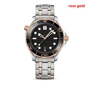 Automatisk klocka Mekaniska utomhusmänklockor Top Free 41mm svart urtavla med rostfritt stål armband roterbar ram transparent rörelse armbandsur