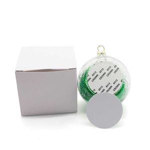 Plastik Noel Topları DIY Süblimasyon Boş Glitter Bauble Noel Ağacı Süsleme Tinsel Net Parti Dekor Termal Isı Transfer Oyuncak RRA327