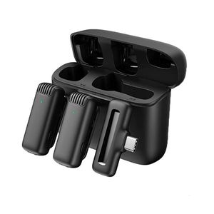 Microfoni lavalier wireless per iPhone iPad Leereel Plug and Play Microfono con risvolto con custodia di ricarica per la registrazione video di interviste Riduzione del rumore in streaming live Tiktok