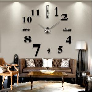 Wall Clocks 3D Clock Mirror Stickers DIY Watches Large Acrylic Quartz Removable 4 Color Art Decal Sticker Home Decor 221031