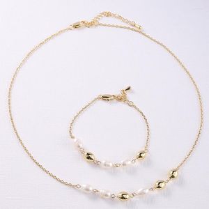 Choker Londany Necklace Freshwater Pearl Women Small Golden Bean天然ブレスレット