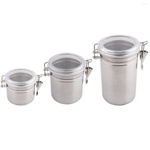Storage Bottles Stainless Steel Coffee Canister Container Holder Kitchen Sealed Jar For Flour Sugar Tea Bean