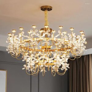 Kronleuchter Moderne Blume Kristall Kronleuchter Beleuchtung Gold Luxus Pendelleuchte Für Wohnzimmer Esszimmer Schlafzimmer Home Deco Hängende Leuchten