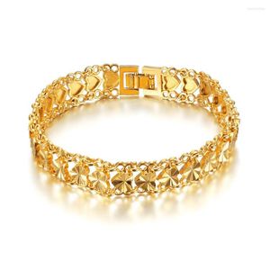 Link Bracelets Classic Chunky Chain For Men Women Wholesale Braslet 2022 Gold Color Party Heart Wristband Jewelry Gift