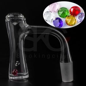 Smoke Fully Weld Auto spinner Beveled Edge Quartz Banger Nail With 2pcs Tourbillon/ Spinning Air Holes For Dab Rigs Pipes
