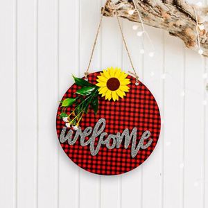 Christmas Decorations The Front Door Adornment Wooden Welcome Hanging Sign Xmas 15 15cm Festival Supplies Mini Doorplate