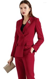 Women's Two Piece Pants Red Women PantSuits White Suits Plus Size Custom Made Ladies Pantsuit Blazer For Work Wedding Party