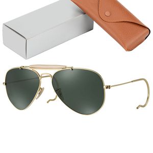 Moda óculos de sol de vidro feminino esporte piloto masculino óculos de sol clássico armação de metal óculos de luxo lentes de proteção uv des lunettes de soleil