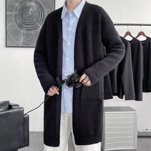 Maglioni da uomo Inverno Plus Size Cardigan Maglione Uomo Cappotto lungo moda caldo Giacca da trench allentata coreana Maglione da uomo