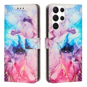 Marmurowa skórzana portfel dla Samsung S23 Ultra Plus A14 5G A23E A23S Xiaomi 12T Pro Redmi A1 Granite Luksusowy kwarc kamienna karta kredytowa Uchwyt Poręcz z okładką Flip Cover Torebka