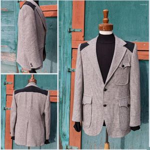 Men's Suits Classic Vintage Men Tuxedos Custom Made High Quailty Peaked Lapel Suit Wedding Groomsmen Party Grom Blazer Coat 1 Piece