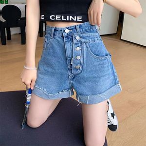 QNPQYX New Casual High Waist Denim Shorts Women Summer Pocket Tassel Hole Ripped Jeans Female Femme Short Pants