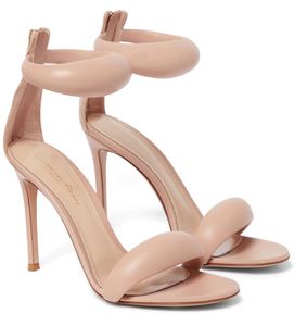 Знаменитые бренды женщины Bijoux Sandals обувь Gianvit-Rossi Bubble Front Best Nude Black Leather Party Sward Dress Lady High Heels Eu35-43 с коробкой