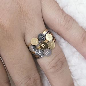 Cluster Rings Constella Ring Stainless Steel Jewelry Men&Women Finger Constellations Couple Jewellery Girl Friend