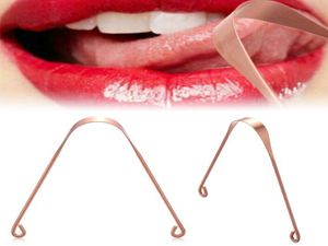 Copper Tongue Scraper Cleaner Rostfritt stål Dental Cleaning Health Tool Fresh Breath Care Care Oral Hygiene Tandborste