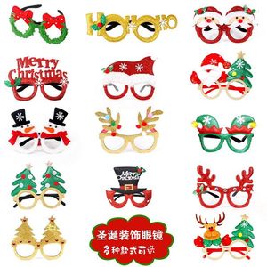 Juldekorationer Vuxna barns dekorativa glasögon gåvor Holiday Supplies Party Creative Gyeglasses Frame Decor grossist