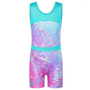 Стадия износ Baohulu Sparkle Gymnastics Купальники с Pant Girls Ballet Dancewear Ballerina Practian Performance Costumes Компьют комбинезон