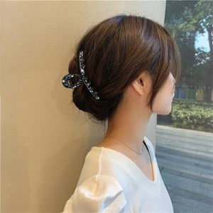 ドローイングドットスクエアロングヘアクランプ女性ミックスサイズヘアクリップメスインクパターンホロープラスチックカニ爪ファッションヘッドウェアアクセサリースモールミディアム