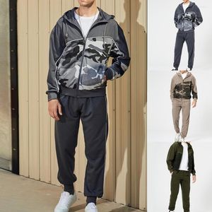 Herrtr￶jor Cool Sports Suit Zipper L￥ng￤rmad Cardigan Hoodie