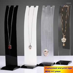 Jewelry Pouches High Quality Acrylic Necklace Display Stand Pendant Showing Rack Bracelet Holder Car Decorations Showcase