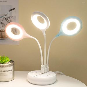 Table Lamps USB Rechargeable Flexo Ring Lamp LED Portable Night Light Eye Protection Desk PC Laptop For Study Reading Book Lighting