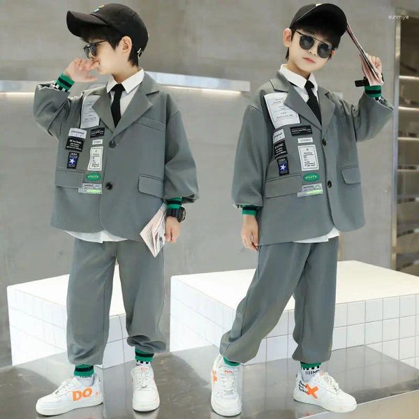 Kleidung Sets 2024 Teenager Frühling Herbst Baby Jungen Kleidung Set Mode Gentleman Top Jacke Hosen Outfits Anzug 6 7 8 9 10 11 12 14 jahr