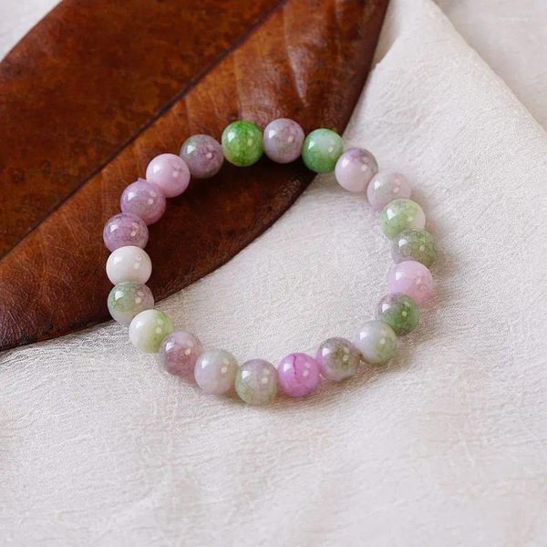 Strand natural crack roxo verde gradiente cor cristal multi-cor contas pulseira simples personalidade retro moda feminina