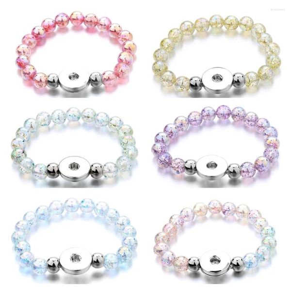 Bracciale con bottoni a pressione, perle di colore imitazione, bracciale con bottoni a pressione, gioielli fatti a mano per donne e uomini