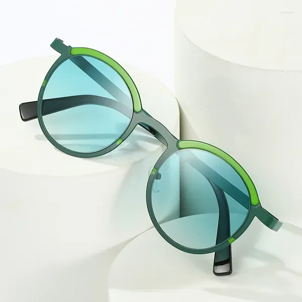 Gafas de sol de aleación para hombre y mujer, anteojos redondos con montura personalizada para miopía, lentes recetados, de Metal, Retro, con luz azul