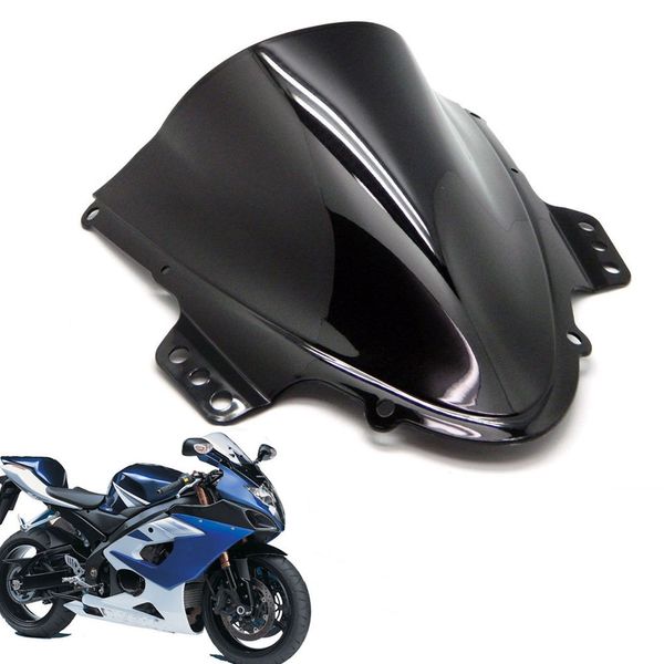 Parabrezza moto trasparente nero a doppia bolla parabrezza ABS adatto per Suzuki GSXR 1000 2005-2006
