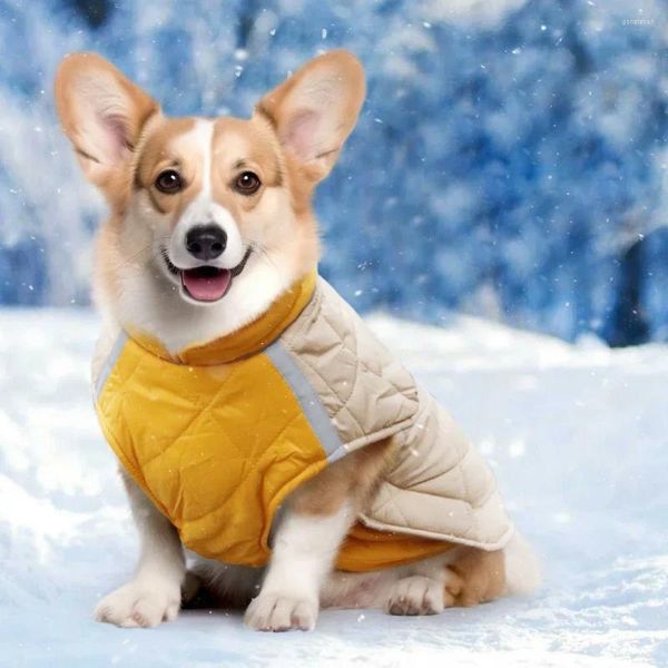 Abbigliamento per cani Abbigliamento invernale per animali domestici Cappotto caldo imbottito in cotone Abbigliamento per cuccioli Gilet riflettente per cani di taglia piccola, media e grande