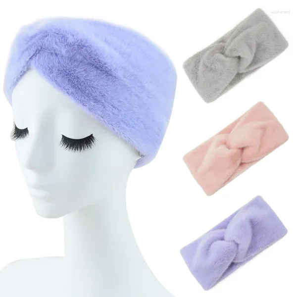 Sciarpe Fascia elastica in peluche Fascia per capelli ampia calda invernale Fascia per capelli con turbante solido Scalda orecchie Accessori fai da te morbidi Copricapo