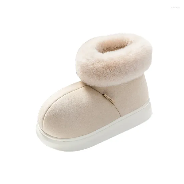 Botas moda wome 2024 inverno sapatos casuais tendência grande cabeça boneca confortável andando forro de pelúcia