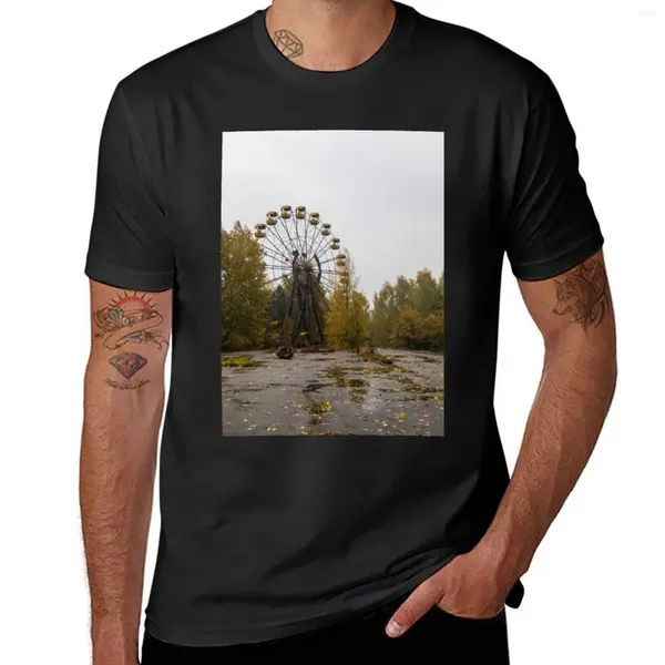 24SS Polo da uomo Pripyat Chernobyl Ruota panoramica T-shirt Manica corta Ragazzi Camicia con stampa animalier Magliette divertenti da uomo