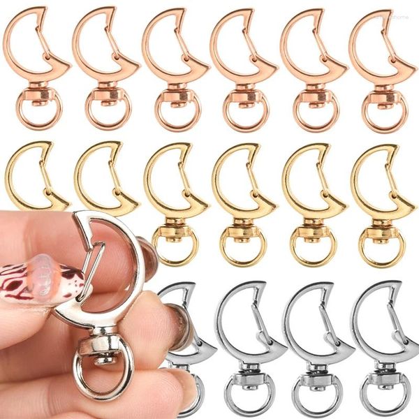 Portachiavi 10 Pz/set A Forma di Luna Aragosta Chiusura Ganci Portachiavi Split Portachiavi Connettore Gioielli FAI DA TE Che Fanno Creativo Appeso Fibbia