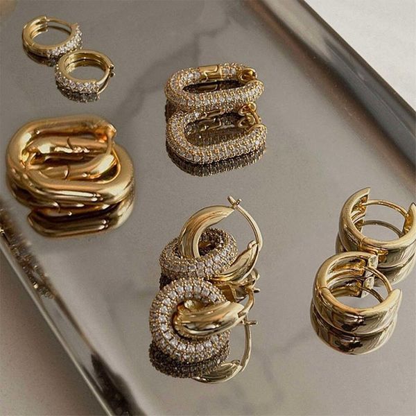 Stud Gouden oorringen dames designer oorbellen Halve maan bol dikke dikke Stud Oorbellen Dames roestvrij staal Goud Zilver Oorbel 925 Sieraden Accessoires