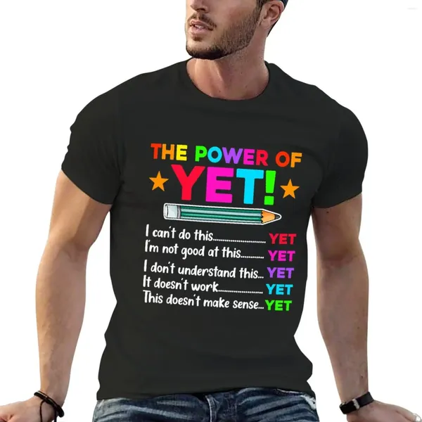 Herren-T-Shirts „The Power Of Yet Inspirational Growth Mindset“-Lehrer-T-Shirt, schlicht, übergroß, für Herren