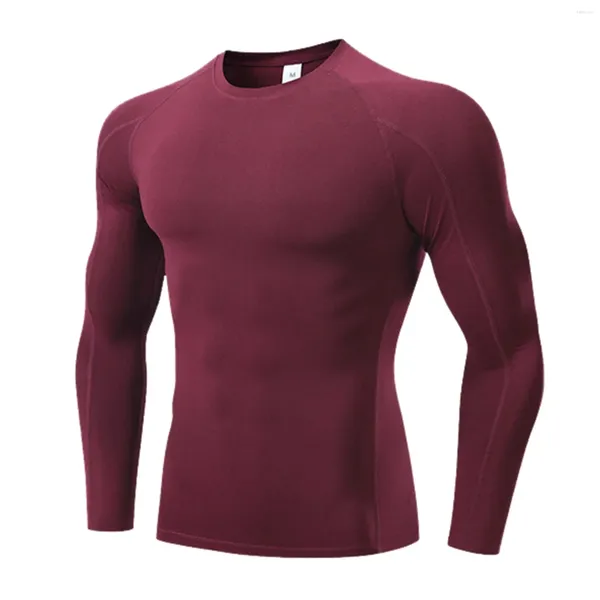 T-shirt da uomo T-shirt attillata da allenamento per uomo Fitness Sport Aderente Corsa Camicia a maniche lunghe T-shirt Pullover Taglie forti T-shirt di alta qualità