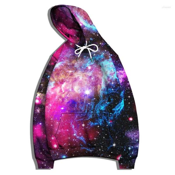 Felpe con cappuccio da uomo Colorato Universo Galaxy Luna Nube Pianeta Stampa 3D Felpa con cappuccio da uomo Unisex Stile Harajuku Abbigliamento Tuta Pullover S-6XL