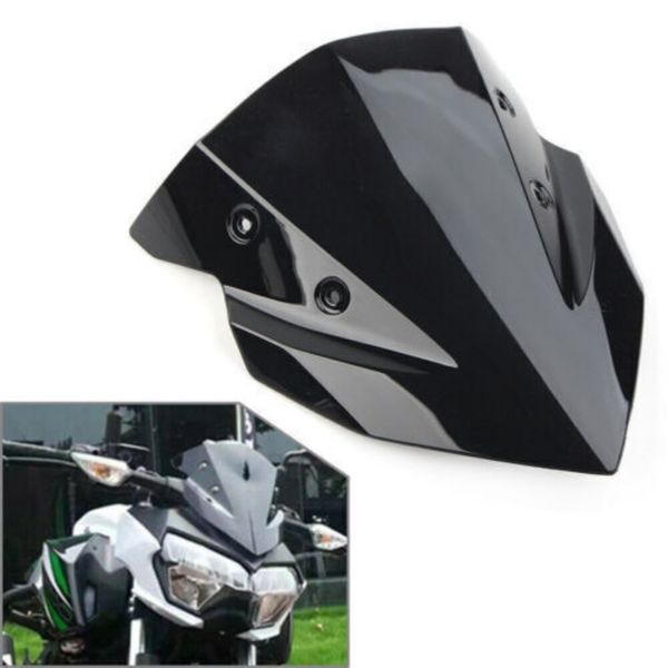 Parabrezza per parabrezza moto trasparente nero a doppia bolla per Kawasaki Z400 2018-2022 in plastica ABS