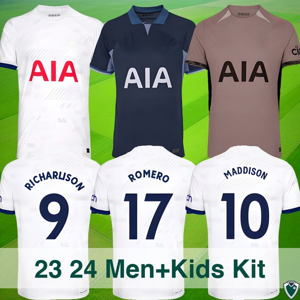 Lilywhites Soccer Jersey Spurs Fan Gear Spurs Replica Kit 23 24 anos para homens e crianças North London Derby Shirt