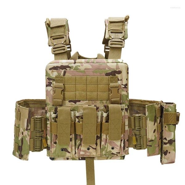 Jaquetas de caça colete tático molle placa transportadora militar combate proteção com mag bolsa saco rádio acessórios do exército
