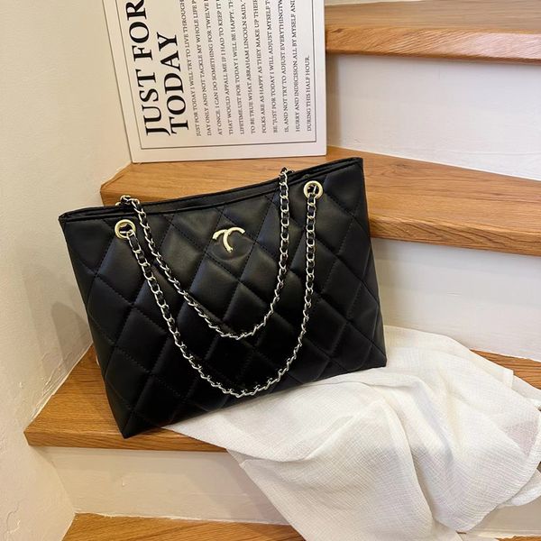 Tote Çantalar Tasarımcı Kadın Çanta Omuz Çantaları Deri Açık Mektup Altın Zincir Elmas Kafes Çapraz Vücut Çantası Kadın Moda Çanta Çantası Cüzdan Lüks Lady Bags