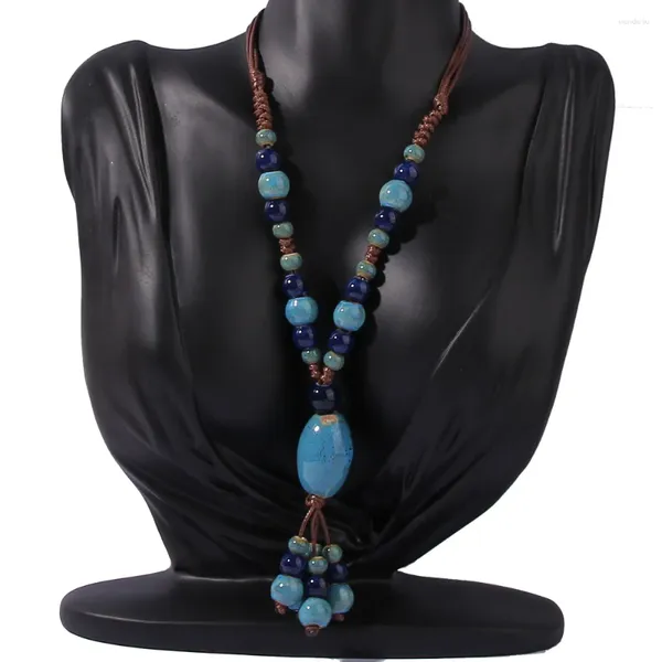 Ожерелья с подвесками, красочные потертые ретро, нерегулярные керамические бусины, шейные изделия, антикварные оптовые подвески для женщин, ювелирные изделия, подарок